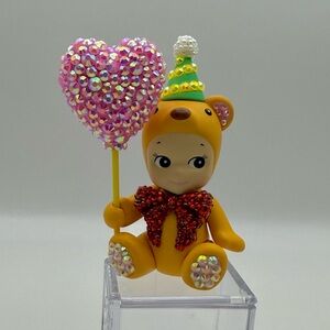 Custom Heart Balloon Bear Sonny Angel from the Birthday Bear Series.